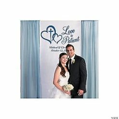 Hot Sale 😀 Love is Patient Wedding Photo Booth Backdrop Custom Banner 😉