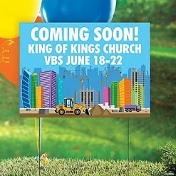 Deals 😉 Personalized Construction VBS Yard Sign 🌟