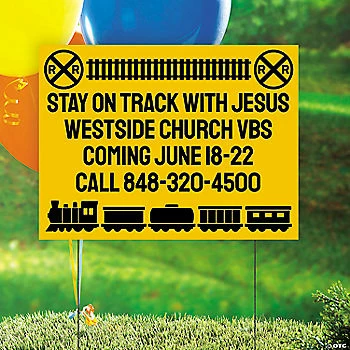 Best Pirce ๐ Personalized Railroad VBS Yard Sign ๐ 1 Best Pirce ๐ Personalized Railroad VBS Yard Sign ๐