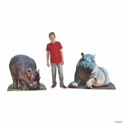 Promo 👏 Rainforest Baby Hippo Stand-Ups - 2 Pc. 👍 -Party Decorations Shop 13944024