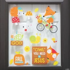 Wholesale 🥰 Faith Fall Animals Window Clings - 3 Pc. 🧨 -Party Decorations Shop 13949465