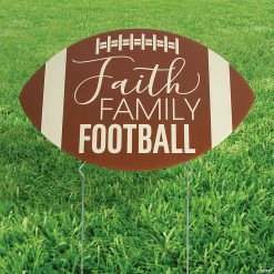 Deals 🥰 Faith Family Football Yard Sign 😉 -Party Decorations Shop 13983073