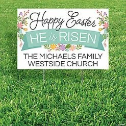 Top 10 🔔 Personalized He Is Risen Happy Easter Yard Sign ✔️