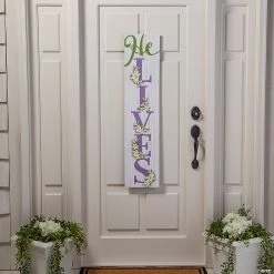 Flash Sale 👏 He Lives Vertical Wood Sign ❤️ -Party Decorations Shop 14207875