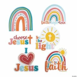 Best Pirce ✨ Boho Neutral Faith Rainbow Cutouts - 6 Pc. ❤️