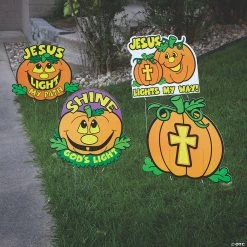 Buy 🛒 Christian Pumpkin Yard Signs - 4 Pc. 💯
