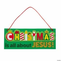 Wholesale 🥰 Christmas Is All About Jesus Sign Craft Kit - Makes 12. 👍