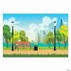 Budget 🛒 City Park Scene Backdrop - 3 Pc. 🎁