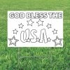 Budget 🎁 Color Your Own God Bless the USA Yard Sign 🧨