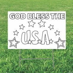 Budget 🎁 Color Your Own God Bless the USA Yard Sign 🧨