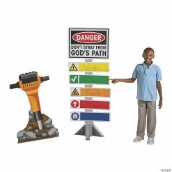 Brand new 🔥 Construction VBS Directional Sign & Jackhammer Cardboard Stand-Ups - 2 Pc. 🛒