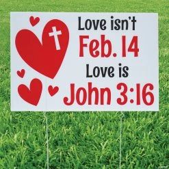 Buy 🔥 John 3:16 Valentine’s Day Yard Sign 👏