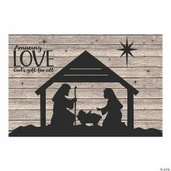 Cheapest π₯ Nativity Silhouette Barnwood Backdrop - 3 Pc. π€©