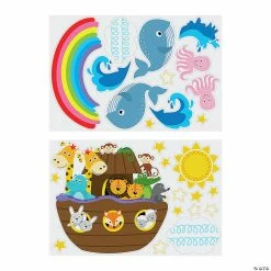 Promo 👍 Noah's Ark Window Clings 🥰 -Party Decorations Shop noahs ark window clings14115085 a01