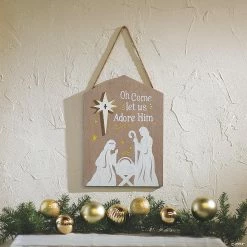 Discount 🎉 Oh Come Let Us Adore Him Wall Sign 🤩 -Party Decorations Shop oh come let us adore him wall sign13949513 a01
