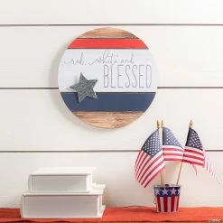 Coupon 🎁 Red White & Blessed Door Sign 🧨