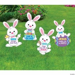 Top 10 😍 Religious Easter Bunny Yard Signs - 4 Pc. ⭐