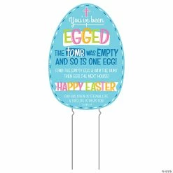 Budget 🎁 Religious You’ve Been Egged Yard Sign 🎉 -Party Decorations Shop religious you ve been egged yard sign13962031 a01