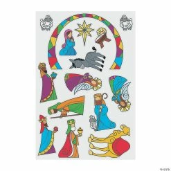 Party Decorations Shop -Party Decorations Shop stained glass nativity window clings13957809 a01
