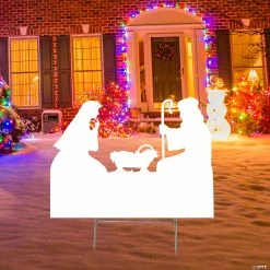 Cheapest ⭐ White Silhouette Nativity Outdoor Yard Sign 😍
